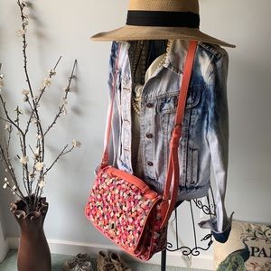 Vera Bradley Crossbody Turnlock purse Handbag Polka dot Pink Confetti